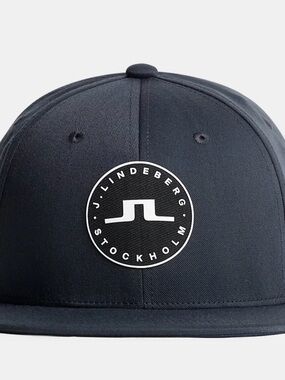 J.Lindeberg Black Baseball Cap with White Logo Patch